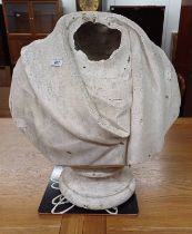 PLASTER BUST INDISTINCTLY SIGNED - AS FOUND Condition Report: The lot is sold as