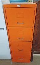 PAINTED 4 DRAWER METAL FILING CABINET