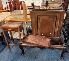 OAK CORNER CABINET WITH LATER SUPPORTS,