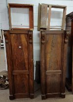 19TH CENTURY MAHOGANY 3 DOOR WARDROBE ON PLINTH BASE - AS FOUND -ENTRE SECTION MISSING