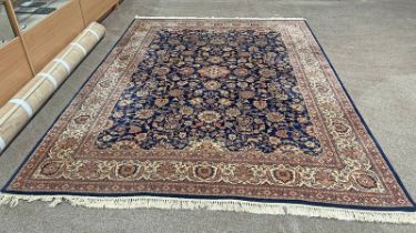 BLUE AND RED MIDDLE EASTERN FLORAL CARPET,