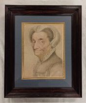 NICOLAS LAGNEAU (FRENCH, BORN CIRCA 1590-1666), PORTRAIT OF AN ELDERLY LADY, CHALK,