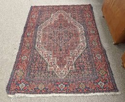 RED AND BLUE MIDDLE EASTERN CARPET,