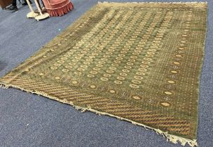 GREEN GROUND MIDDLE EASTERN CARPET - 280 X 320 CM