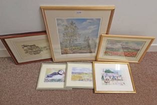 SELECTION OF PRINTS TO INCLUDE HOWARD BUTTERWORTH, FORREST SCENE, SIGNED IN PENCIL, 96/200, E.R.