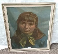 SCOTTISH SCHOOL, PORTRAIT OF A YOUNG WOMAN, UNSIGNED FRAMED OIL ON BOARD.