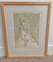 RICHARD DEMARCO ELGIN CLOSE SIGNED IN PENCIL FRAMED LIMITED EDITION PRINT 41 X 28 CM
