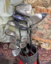 GOLF CLUBS TO INCLUDE CALLAWAY BIG BERTHA IRONS, CALLAWAY BIG BERTHA WAR BIRD 4,