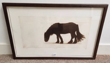 HELEN FAY (ARR) GRAZING SIGNED IN PENCIL FRAMED ETCHING 31 X 60 CM