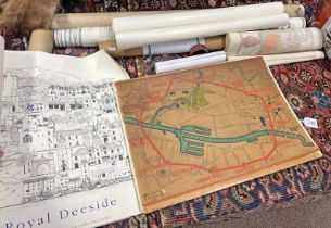MAP OF GLASGOW SUBWAY SYSTEM ON BOARD, KINCARDINE AND ROYAL DEESIDE PRINTS,