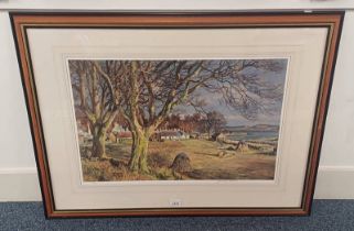 AFTER J MCINTOSH PATRICK 'BESIDE THE TAY' SIGNED IN PENCIL FRAMED LIMITED EDITION PRINT 41 CM X 65