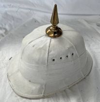 WW2 STYLE GERMAN TROPICAL PITH HELMET WITH WHITE BODY,