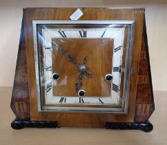 WALNUT ART DECO WESTMINSTER CHIME CLOCK Condition Report: Sold as seen without