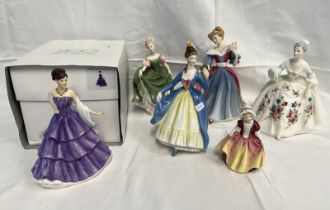6 ROYAL DOULTON FIGURES TO INCLUDE AMY HN3316, LEADING LADY HN2269, MICHELE HN2234 ETC.