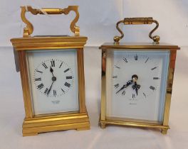 DOMINION BRASS MANTLE CLOCK AND EDWARD GLASGOW BRASS CARRIAGE CLOCK,