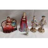 2 PARAGON PORCELAIN FIGURES - BEDTIME STORY AND ONE OF A LADY,