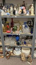 EXCELLENT SELECTION OF PORCELAIN FIGURES, ART GLASS ROYAL DOULTON,