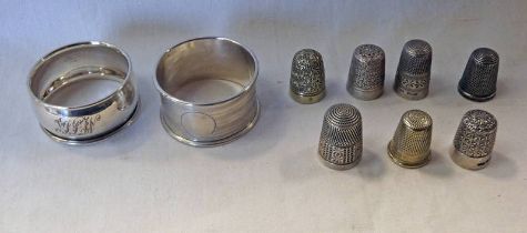 2 SILVER NAPKIN RINGS,