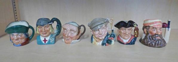 6 ROYAL DOULTON CHARACTER JUGS INCLUDING W G.
