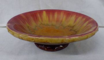 ART POTTERY BOWL, MARKED LINTHORPE AND SIGNED C.H. DRESSER NO 451 25 CMS DIAMETER.