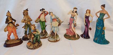 THE LEONARDO COLLECTION FIGURES, NATASHA, JOSEPHINE, GYPSY DANCER AND 5 OTHER FIGURES.