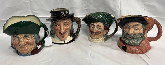 4 ROYAL DOULTON CHARACTER JUGS - IZAAK WALTON, FALLSTAFF,