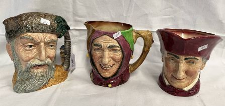 3 ROYAL DOULTON CHARACTER JUGS - ROBINSON CRUSOE,