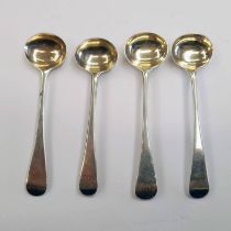 PAIR OF GEORGE III SILVER SALT SPOONS,