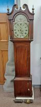MAHOGANY LONGCASE CLOCK WITH PAINTED DIAL, GEORGE PARK FRASERBURGH,