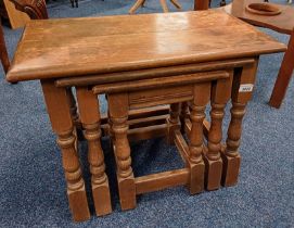 OAK NEST OF 3 TABLES LENGTH - 60 CMS