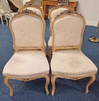 SET OF 4 LATE 19TH CENTURY CHAIRS WITH PADDED BACKS ON SHAPED SUPPORTS