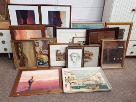 SELECTION OF PRINTS, OIL PAINTINGS ETC TO INCLUDE ; K.