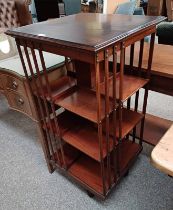 EARLY 20TH CENTURY MAHOGANY REVOLVING BOOKCASE,