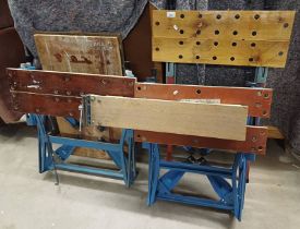 FOLDING WORK BENCH WITH VICE & 2 OTHER WORKBENCHES