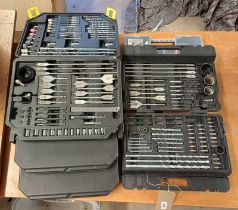 VERY GOOD SELECTION OF DRILL BITS & ACCESSORIES IN 2 FITTED CASES