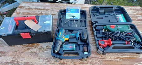 PARKSIDE PSB 1050 A1 2 SPEED HAMMER DRILL IN FITTED CASE,