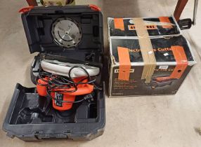 BLACK & DECKER KS64 CIRCULAR SAW IN FITTED CASE & CHALLENGE ELECTRIC TILE CUTTER IN BOX