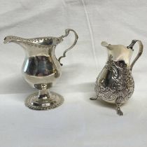 2 SILVER CREAM JUGS,