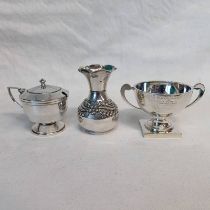 SILVER 2-HANDLED TROPHY - MOTORCYCLING CLUB 1931,