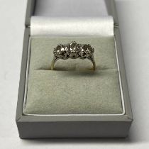 3-STONE DIAMOND SET RING, THE 3 BRILLIANT CUT DIAMONDS APPROX. 1.