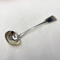 19TH CENTURY SCOTTISH PROVINCIAL SILVER FIDDLE PATTERN TODDY LADLE,
