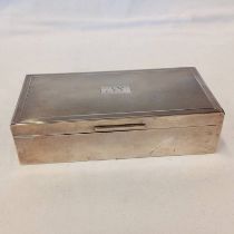 SILVER JEWELLERY BOX WITH ENGINE TURNED DECORATION,