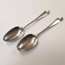 PAIR OF GEORGE III SILVER TABLESPOONS BY THOMAS WALLIS,