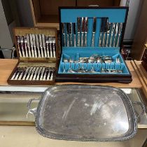 SILVER PLATED 2-HANDLED TRAY,