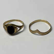 2 X 9CT GOLD RINGS - 2.