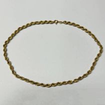 9CT ITALIAN GOLD ROPE TWIST CHAIN NECKLACE - 8.