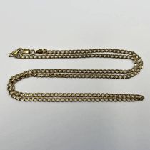 9CT GOLD FLAT LINK CHAIN NECKLACE - 13.