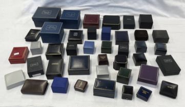 LARGE SELECTION OF VARIOUS JEWELLERY BOXES FOR ORTAK, MALCOLM APPLEBY, JAMIESON & CARRY,