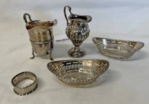 PAIR OF SILVER OVAL PIERCED DISHES,