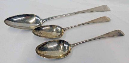 PAIR OF SCOTTISH SILVER TABLESPOONS BY JOHN GRAHAM,